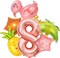 8th Birthday Anniversary Hawaiian Party Supplies 6 Pcs 40 Inch Giant Foil Helium Balloon Set